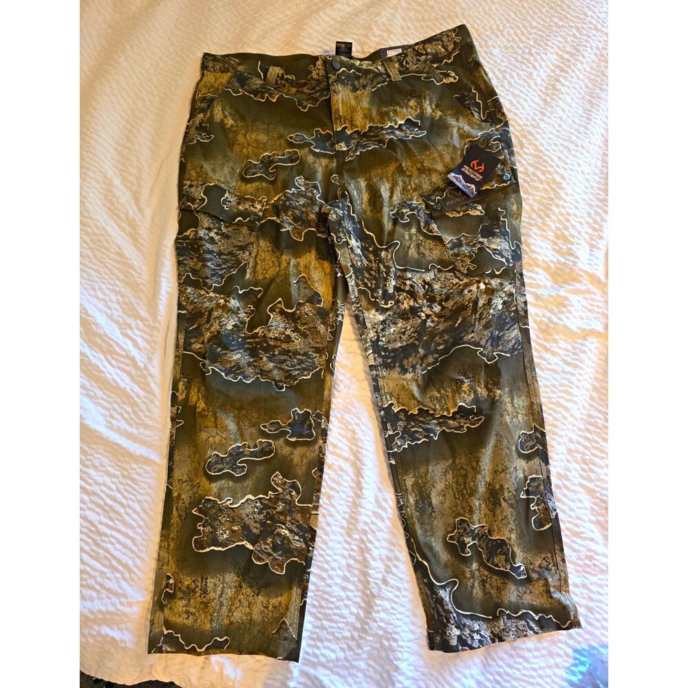 Realtree Men's Camouflage Hunting Pants Lined Cotton Blend Green Brown 2XL
